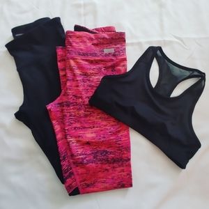 Girls Clothing 3 Piece Activewear Leggings and Sports Bra XL 14/16